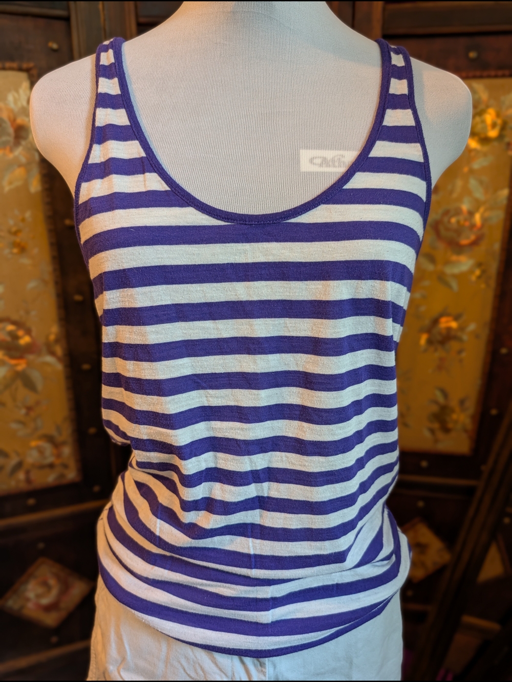 PINK Victoria's Secret Purple and White Striped Tank